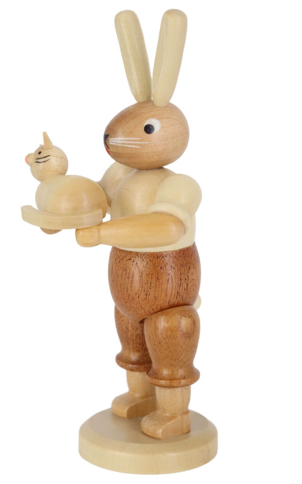 Osterhase mit Katze, 11 cm, natur von Müller Kleinkunst_2