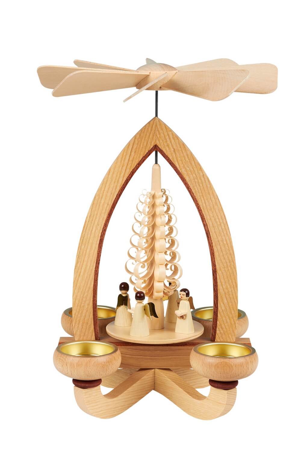 Teelichtpyramide mit Engel, 28 cm, Heinz Lorenz Olbernhau/ Erzgebirge_Bild1