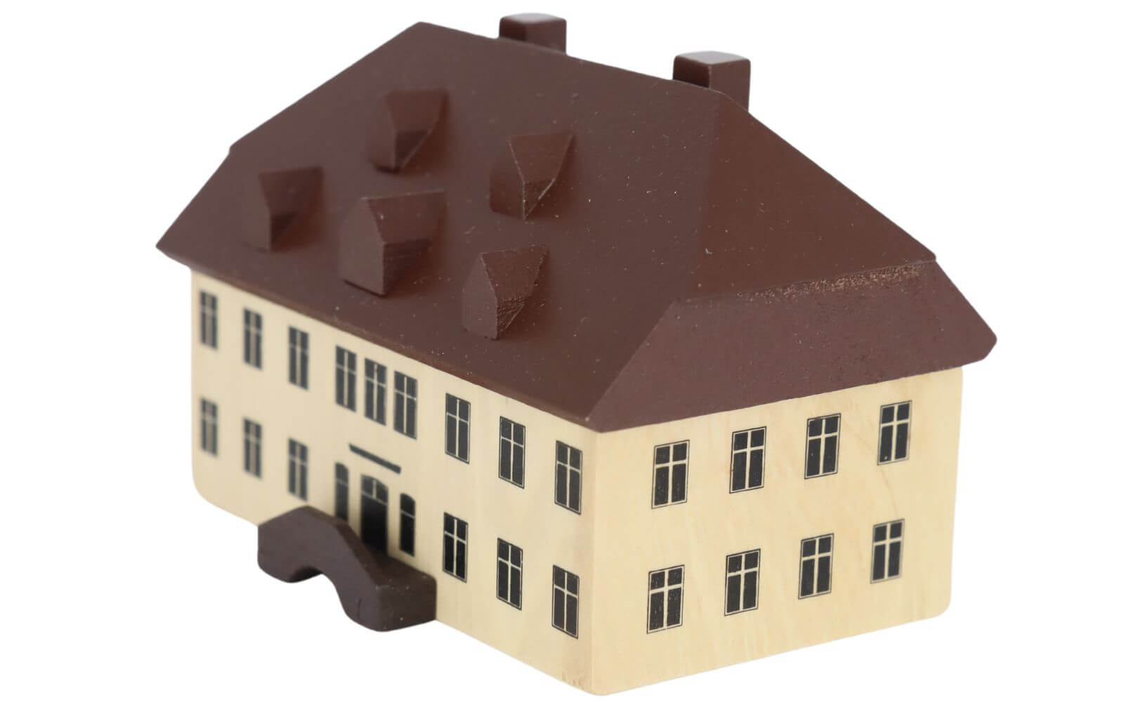 Miniatur - Alte Schule in Seiffen, 6 cm, natur von Spielwarenmacher Günther_3