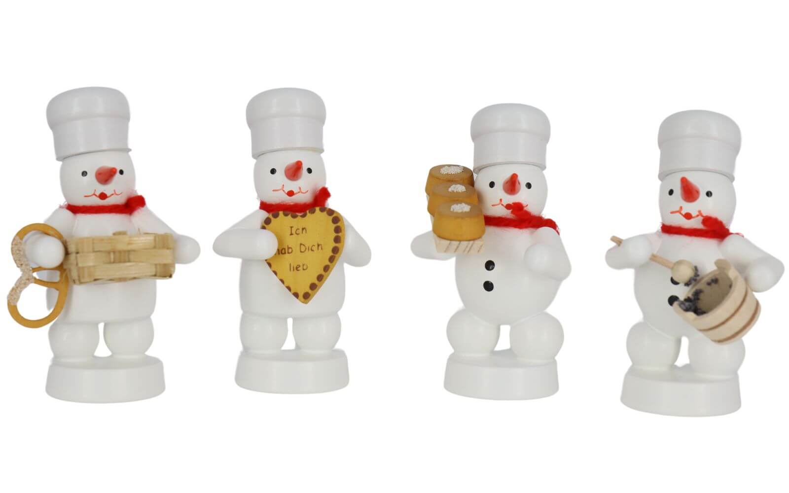 Schneemannquartett Weihnachtsbäckerei II, farbig von Ralf Zenker
