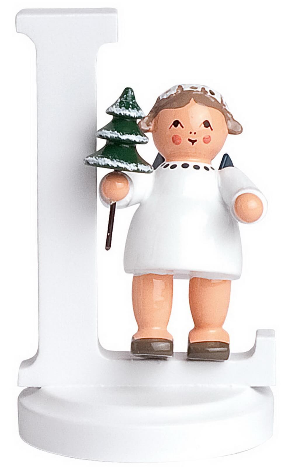 Weihnachtsengel mit dem Buchstaben L, 7 cm von KWO