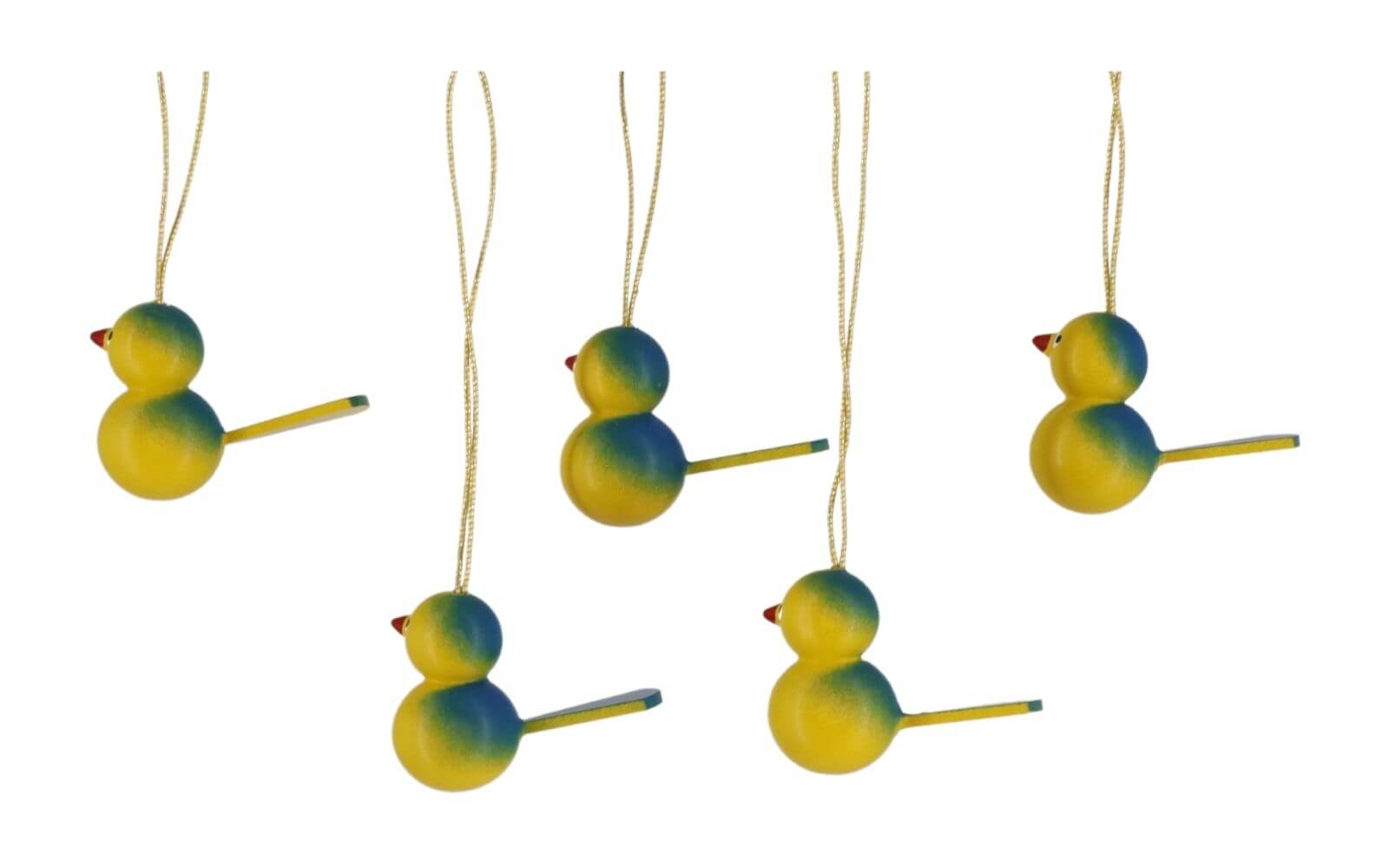 Vögel zum Hängen, 5 Stück, gelb/blau von SEIFFEN.COM_1