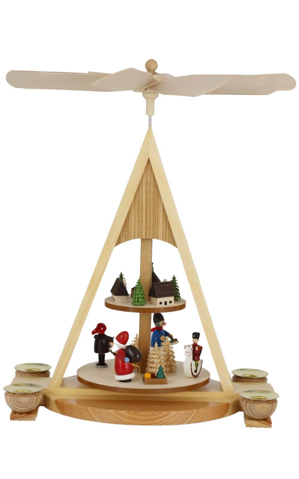 Weihnachtspyramide Seiffener Dorf mit Weihnachtsmann von Knuth Neuber_2