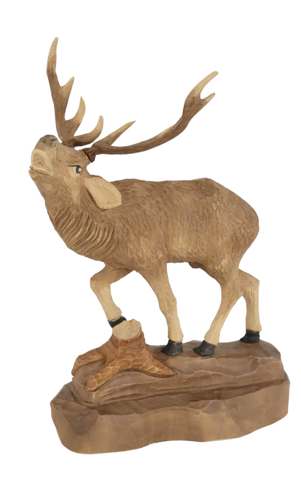 Hirsch mit angehobenem Bein, geschnitzt, 17 cm von Schnitzkunst aus dem Erzgebirge_1