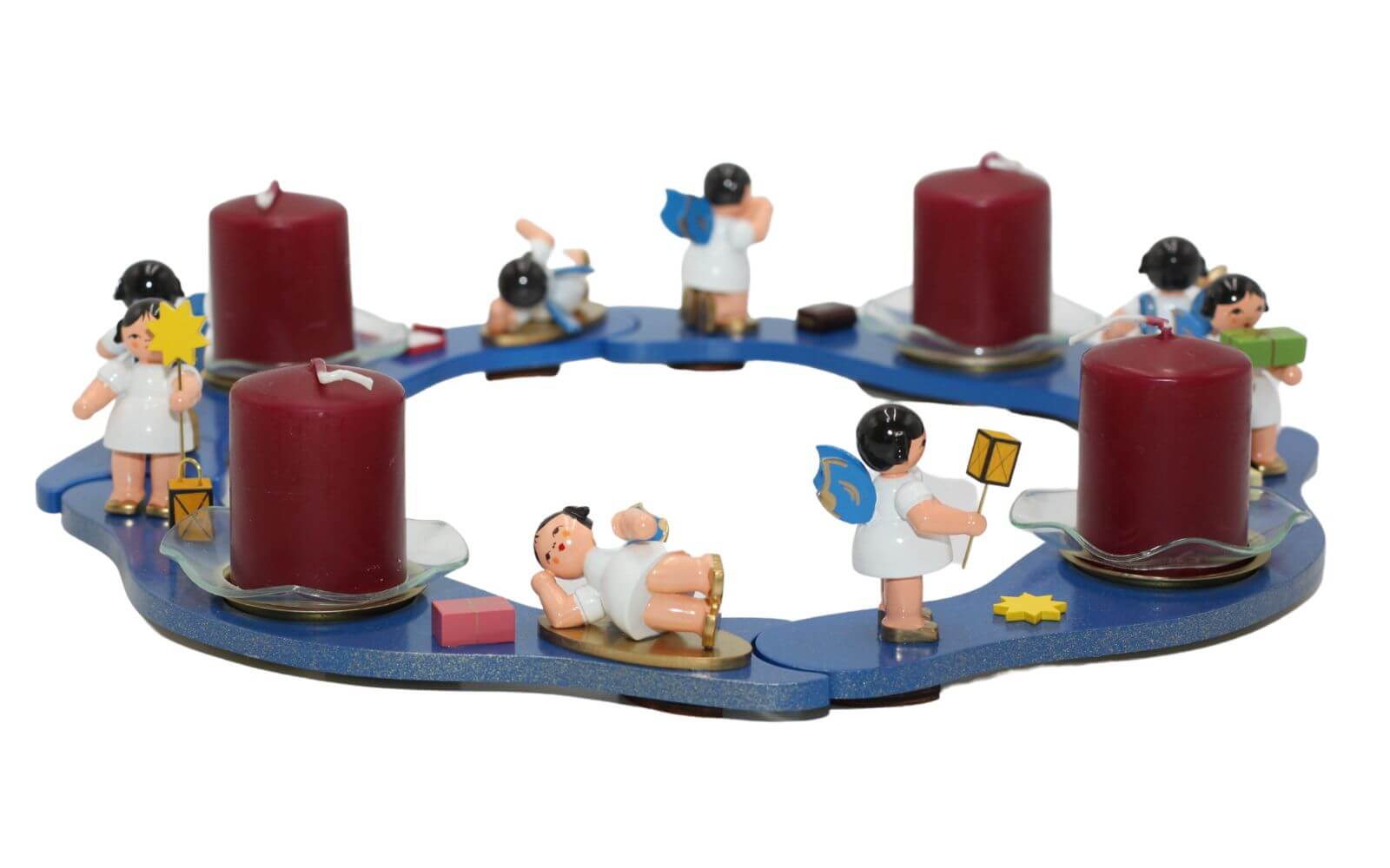 Adventskranz mit 8 Weihnachtsengel, blau von Figurenland Uhlig GmbH_Bild1
