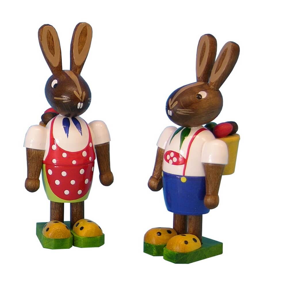 Osterhasen - Paar mit Korb von Figurenland Uhlig GmbH