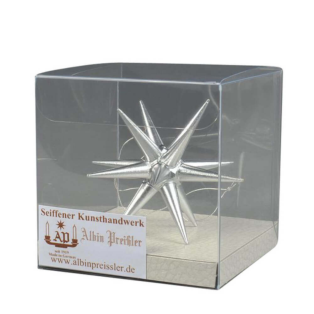 Christbaumschmuck Weihnachtsstern silber, 7 cm von Albin Preißler