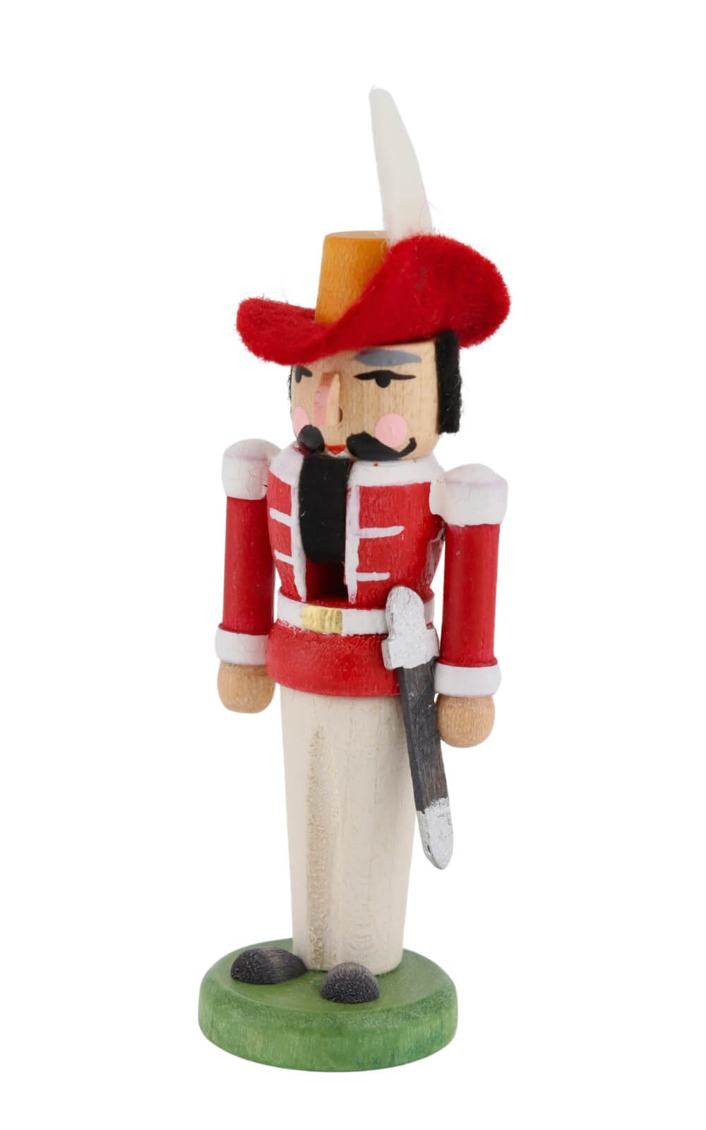 Miniatur Nussknacker Musketier, rot, 8 cm von SEIFFEN.COM2