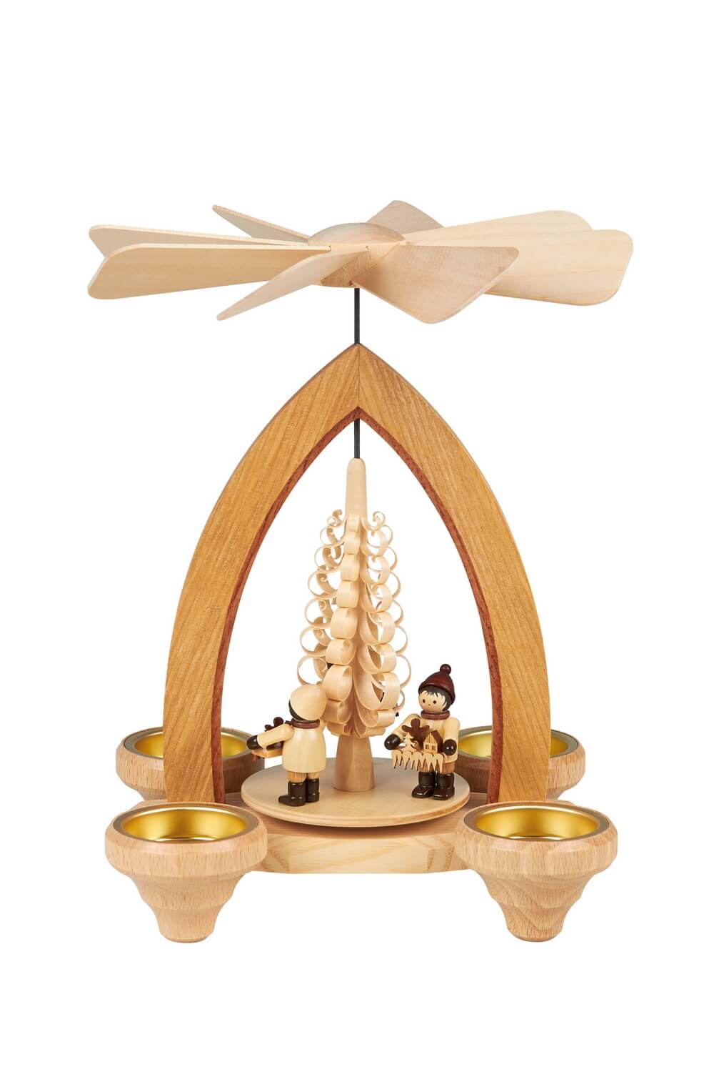 Weihnachtspyramide Striezelkinder für Teelichter, 26 cm, Heinz Lorenz_Bild1