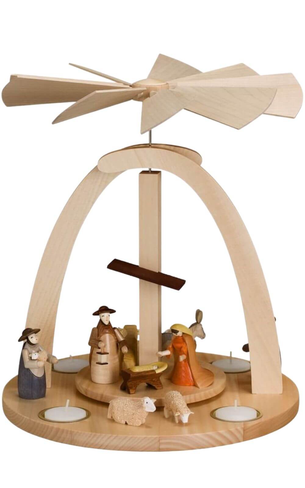 Weihnachtspyramide Heilige Familie, 4 - stöckig, 66 cm von Theo Lorenz
