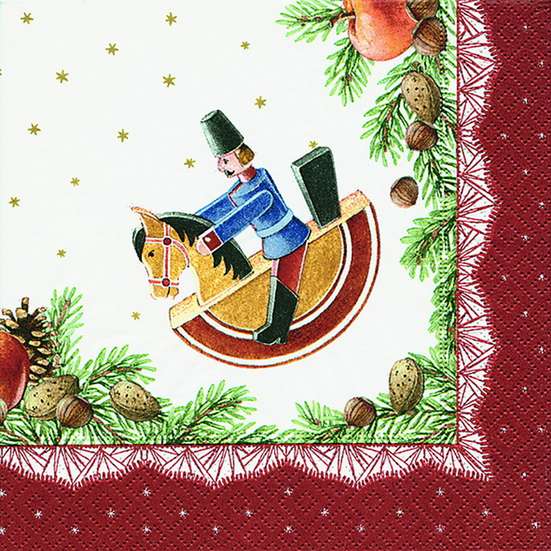 Weihnachtsservietten mit Reiterleinmotiv