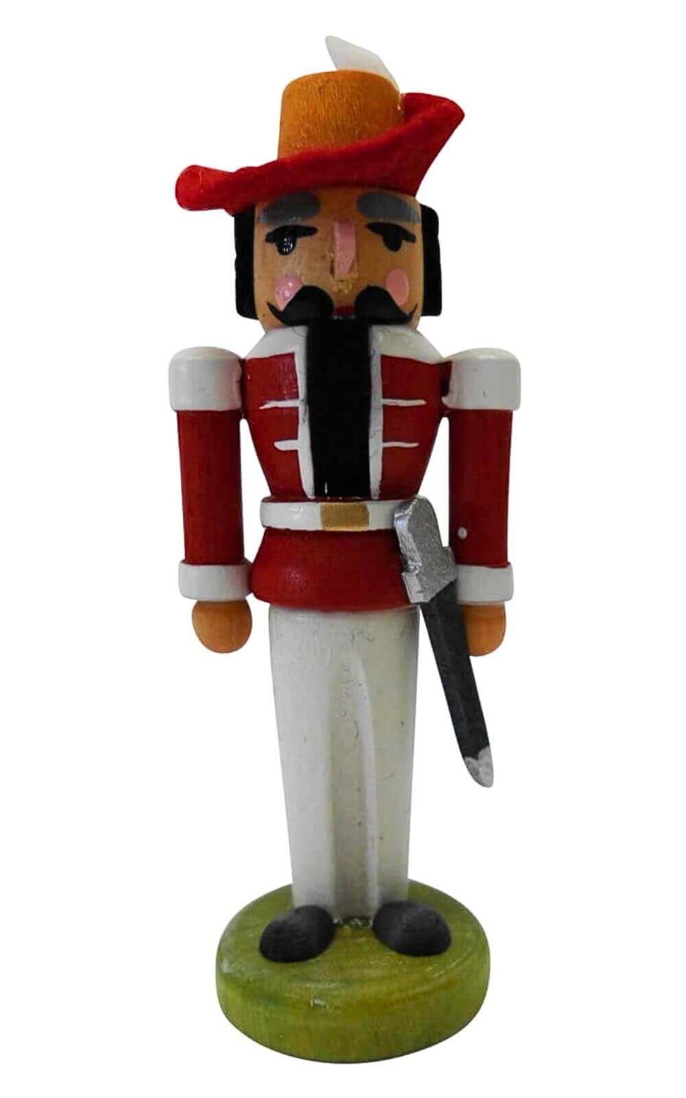 Miniatur Nussknacker Musketier, rot, 8 cm von SEIFFEN.COM