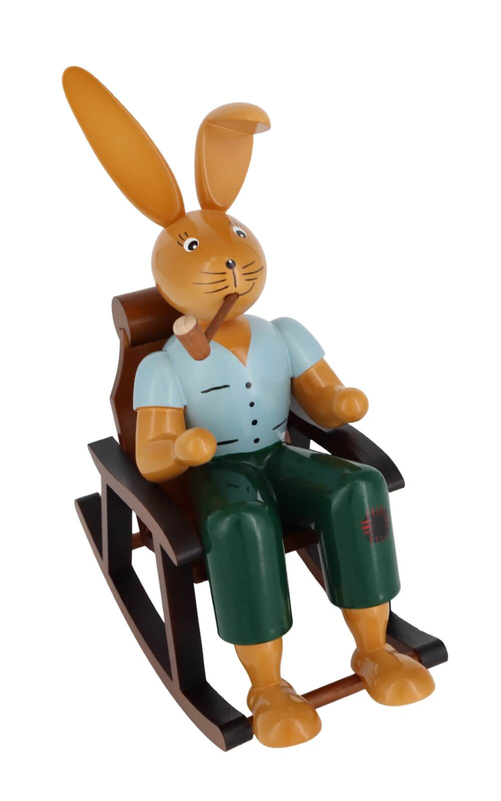 Osterhase im Schaukelstuhl, 22 cm von Holzkunst Gahlenz