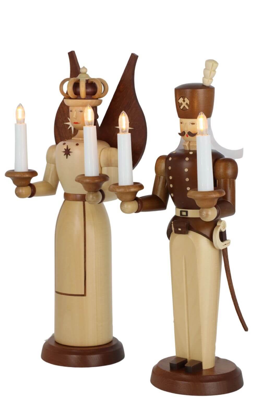 Engel und Bergmann, natur, elektrisch beleuchtet, 40 cm von Müller Kleinkunst_3