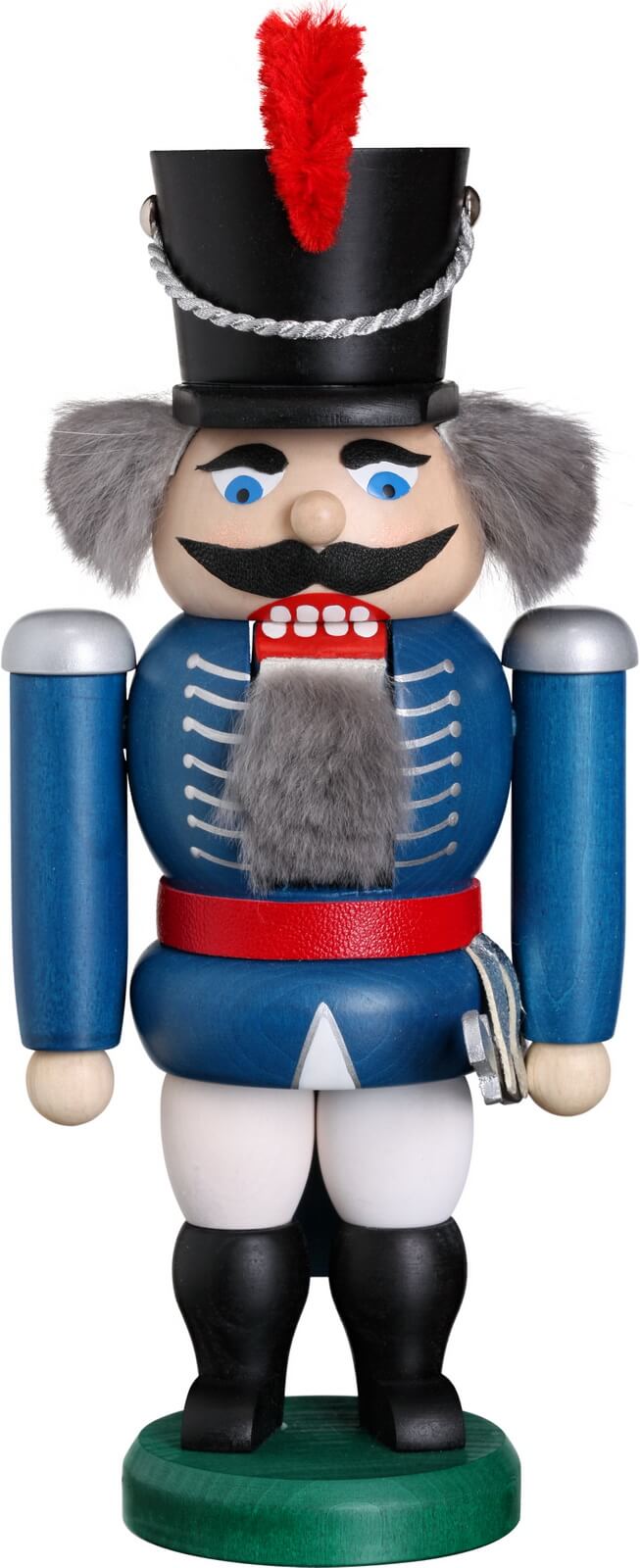 Nussknacker Husar, blau, 21 cm von Seiffener Volkskunst eG