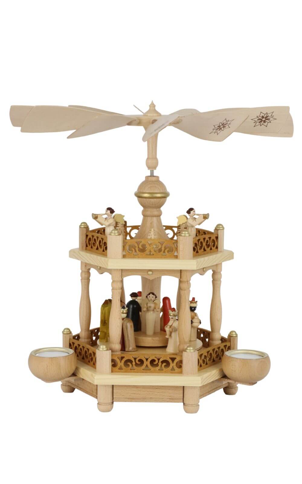 Weihnachtspyramide für Teelichte Heilige Familie, 1 - stöckig, 35 cm von Richard Glässer