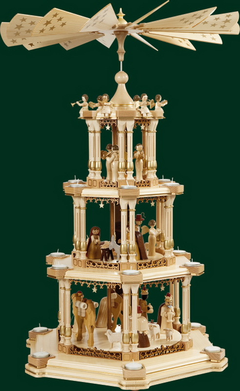 Weihnachtspyramide Barocke Spiegelpyramide Christi Geburt, natur, Richard Glässer GmbH_1
