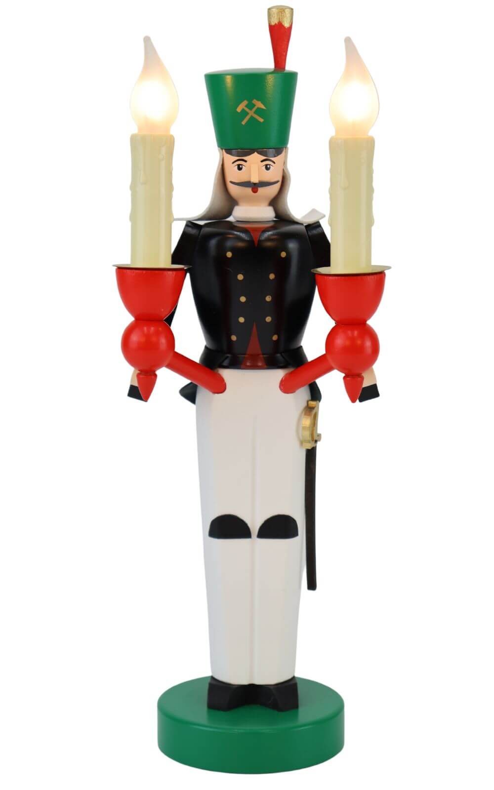 Bergmann, farbig, elektrisch beleuchtet, 26 cm von Richard Glässer