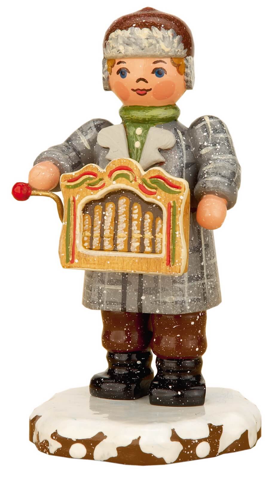 Winterkind Drehorgelspieler von Hubrig Volkskunst