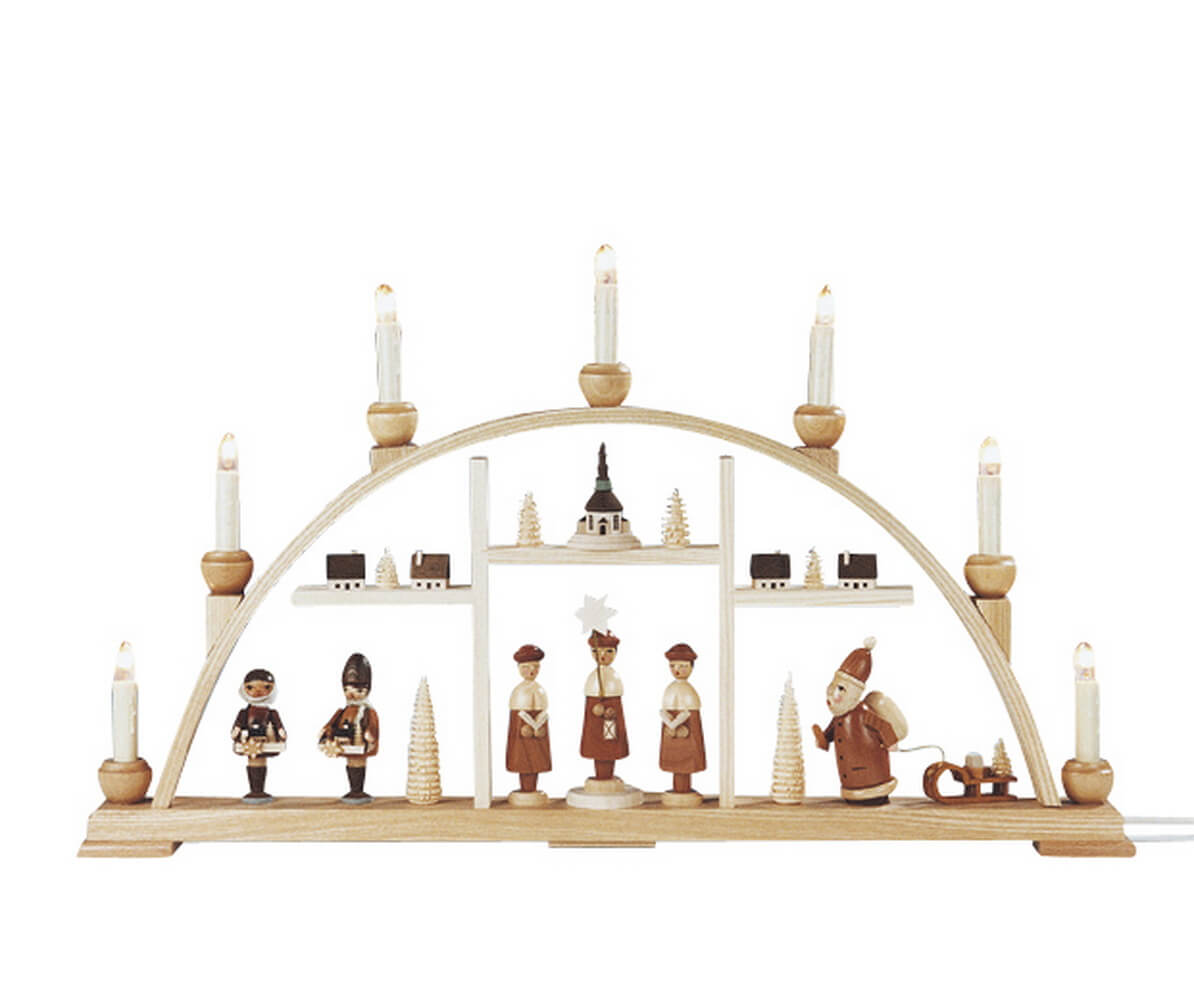 Schwibbogen mit Etagen und Figuren, natur, 63 cm von Knuth Neuber_Bild1