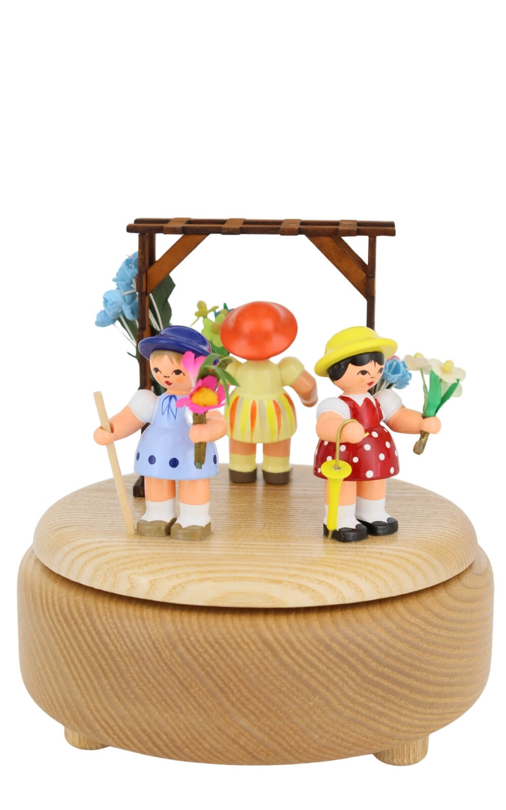 Spieluhr mit 3 Blumenkindern, natur von Figurenland Uhlig GmbH_1