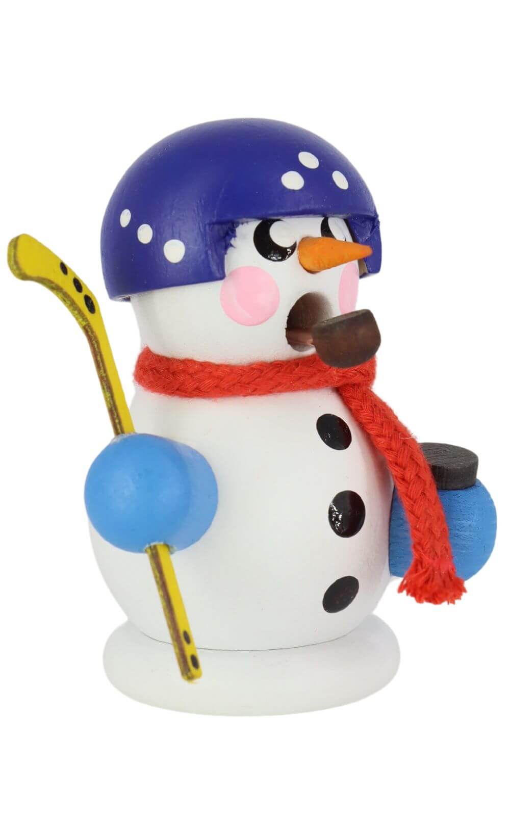 Räuchermännchen Hockeyspieler mit Helm, farbig von Gerd Hofmann_2