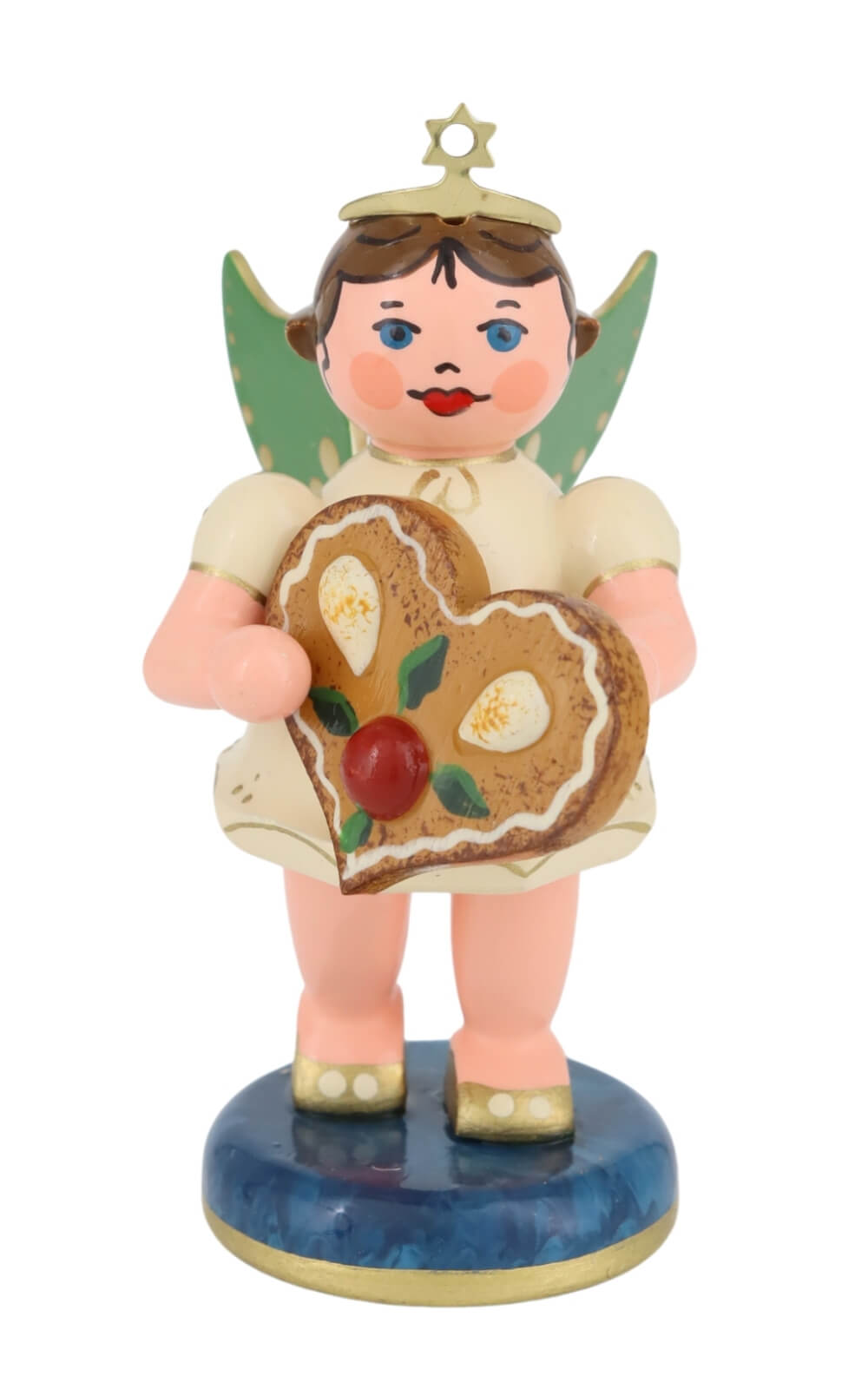 Miniatur Weihnachtsengel mit Pfefferkuchenherz, 7 cm von Hubrig Volkskunst_1