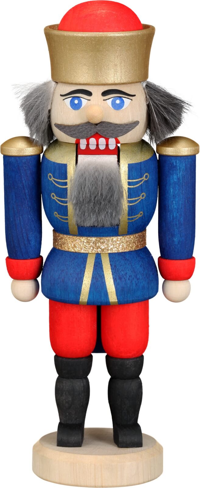 Nussknacker König, blau, 12 cm von Seiffener Volkskunst eG