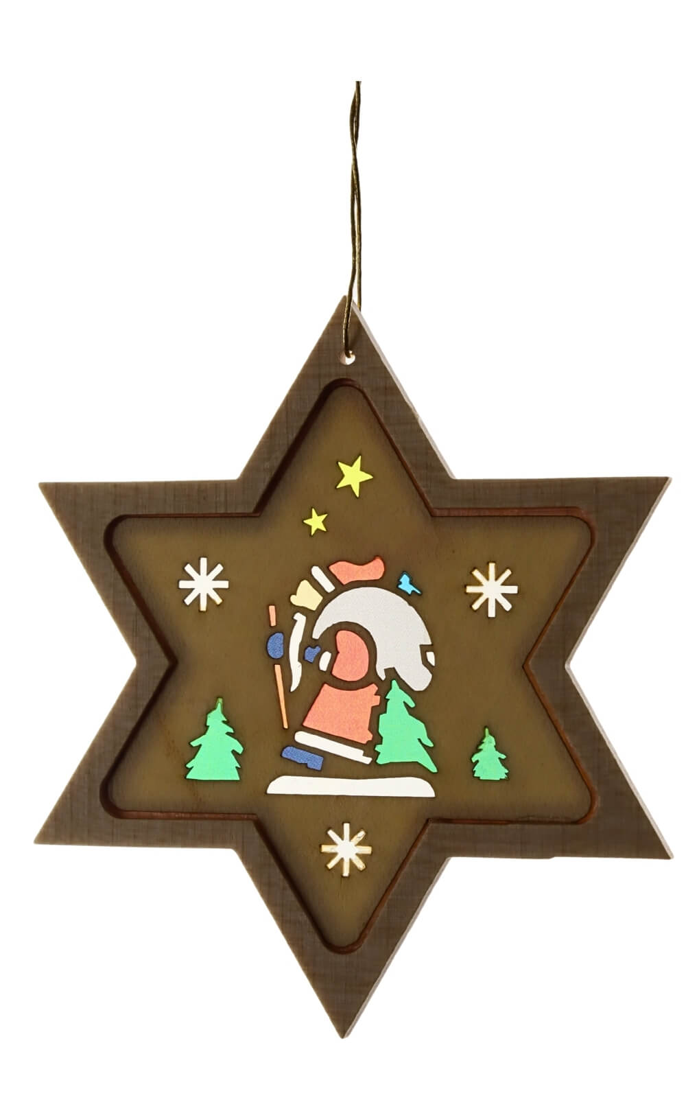 Christbaumschmuck Stern mit Diaphanbild Weihnachtsmann von Richard Glässer_2