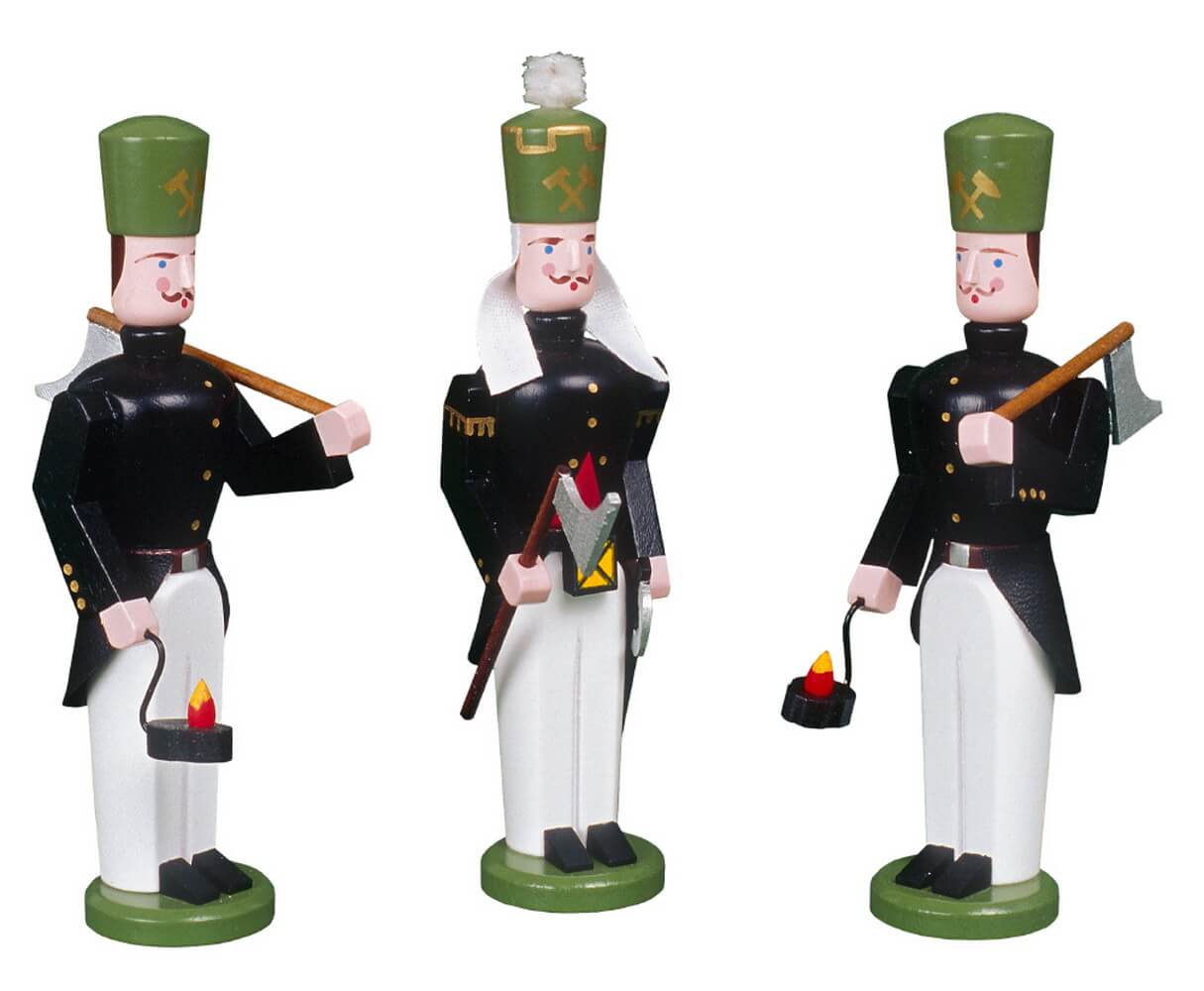 Bergmannsgruppe mit Arbeitsgeräten, 3-teilig von Eckert