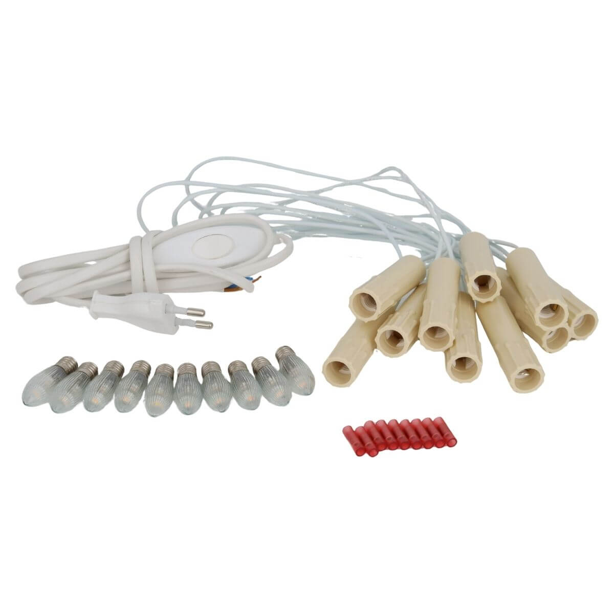 Lichterkette, LED-Licht, Stromanschluss, Kabel, Clips