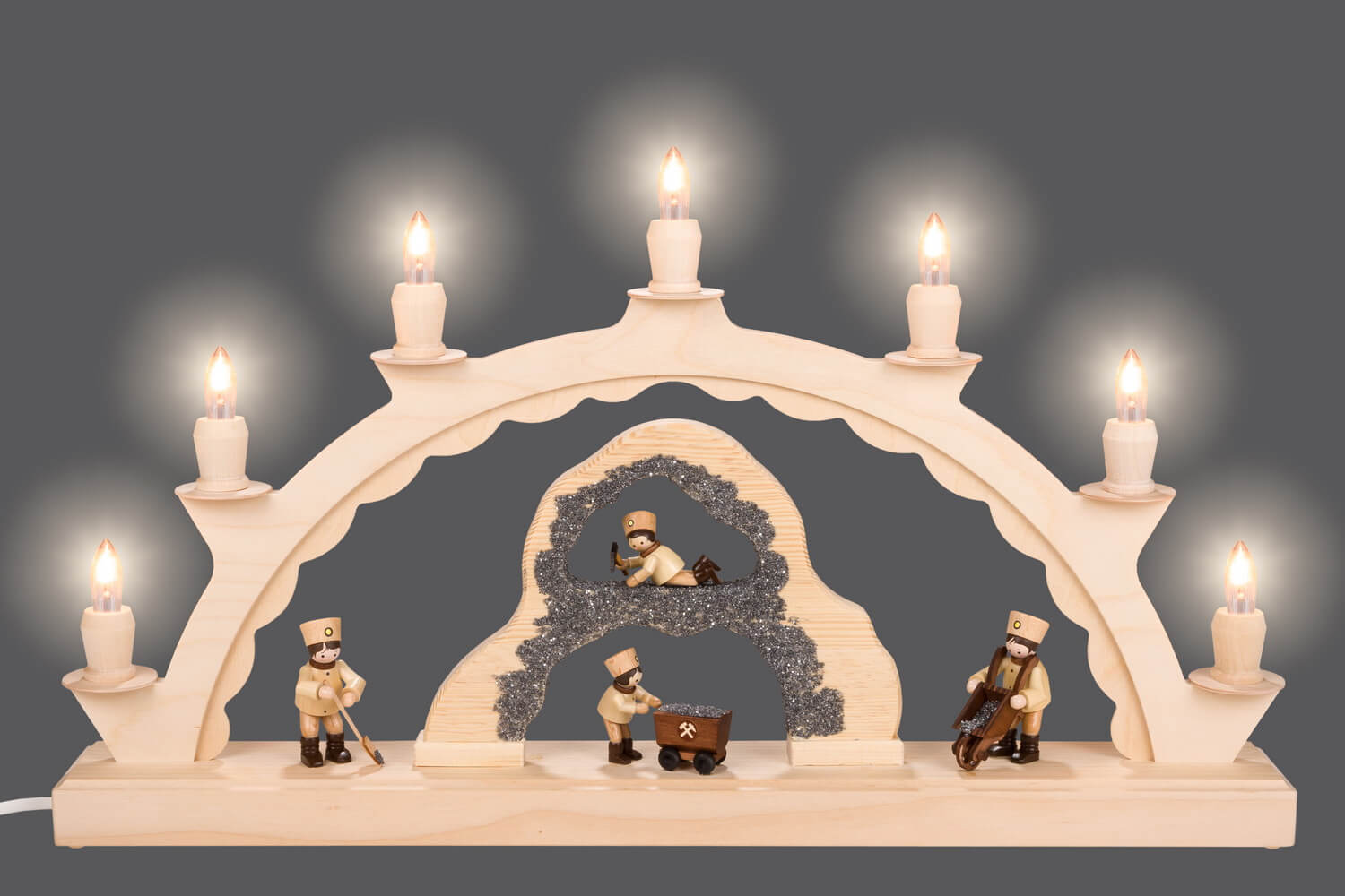Schwibbogen Bergwerk, 50 cm, elektrisch beleuchtet von SEIFFEN.COM_3