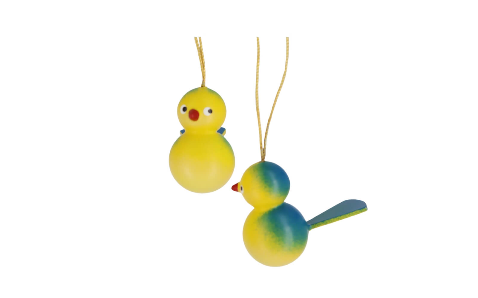 Vögel zum Hängen, 5 Stück, gelb/blau von SEIFFEN.COM_2