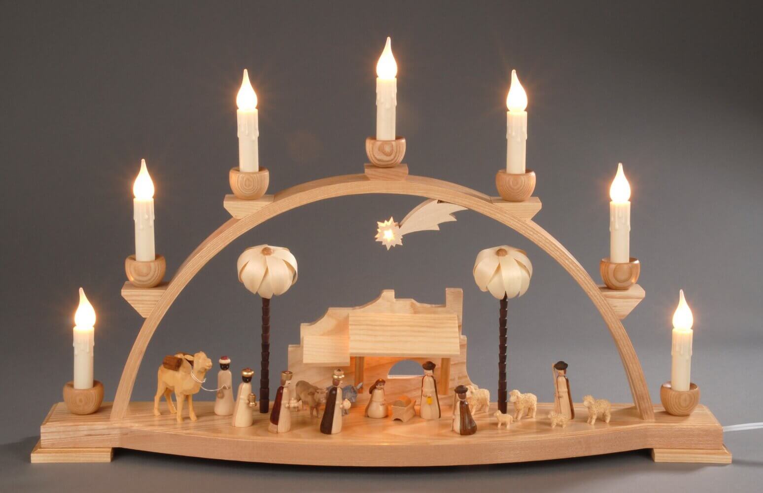 Schwibbogen mit Heiliger Familie, 60 cm, elektrisch beleuchtet von Albin Preißler_Bild2