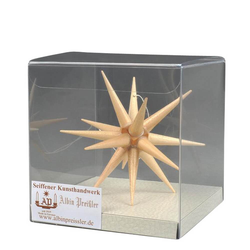Christbaumschmuck aus Holz, Weihnachtsstern natur, 10 cm von Albin Preißler