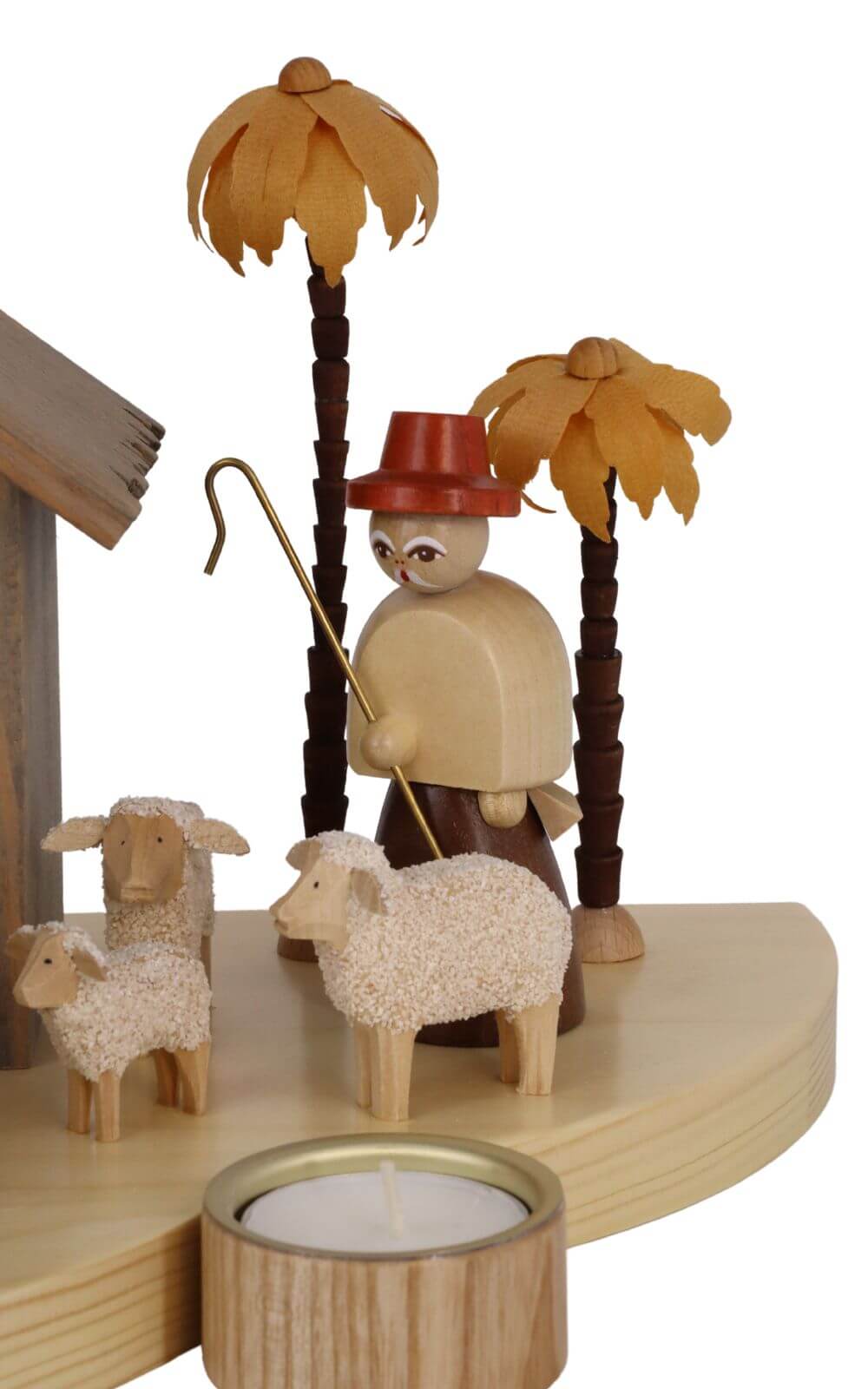 Sockel für Teelichte mit Weihnachtskrippe, 20 cm von Richard Glässer_4