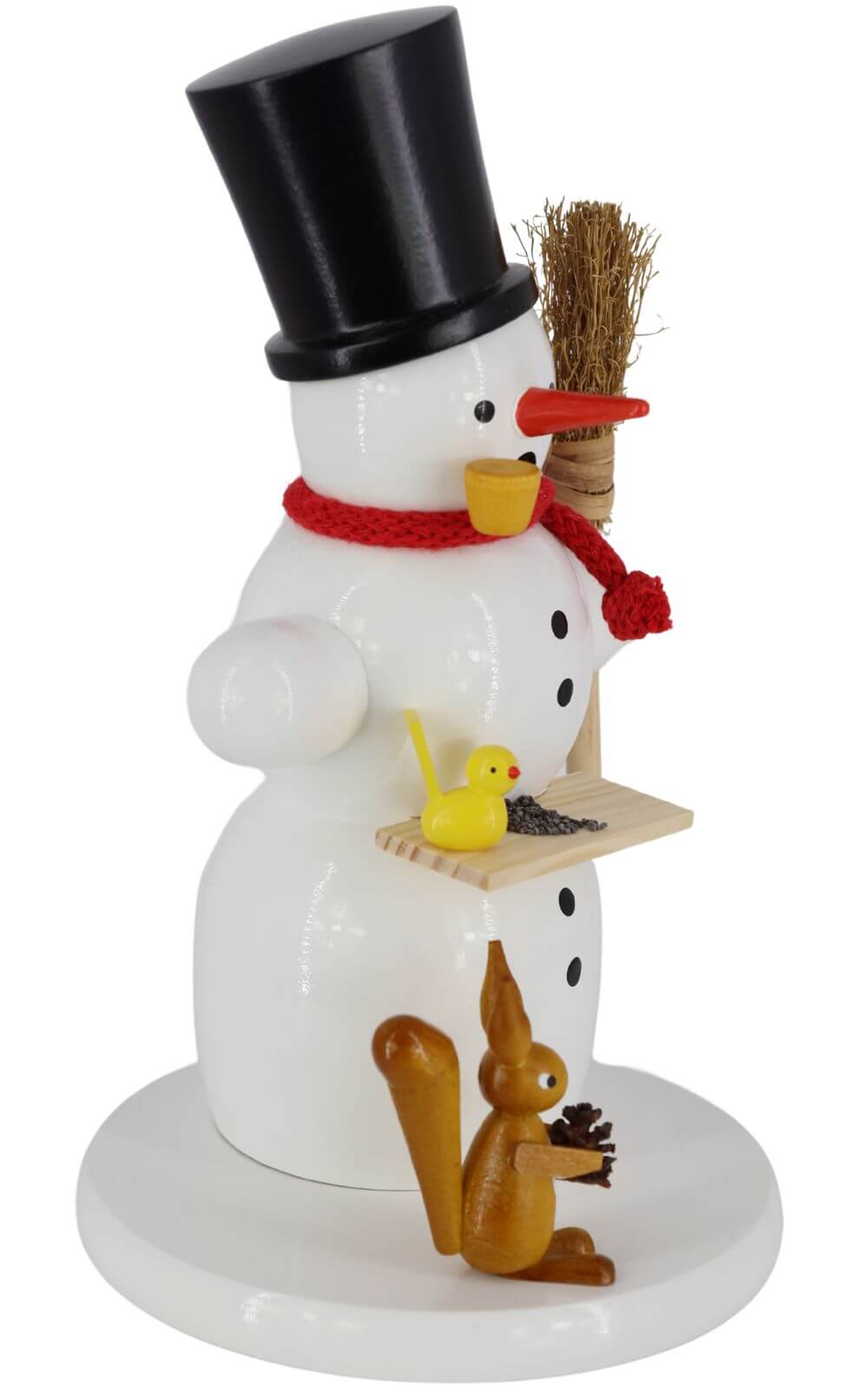 Räuchermännchen Schneemann mit Eichhörnchen, 18 cm von Ralf Zenker_3