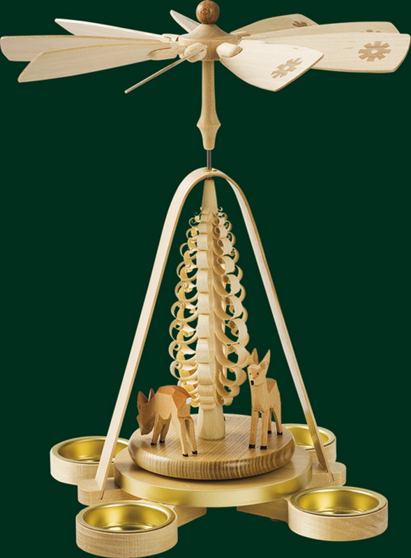 Teelichtpyramide mit Rehen, 28 cm von Richard Glässer-Bild2