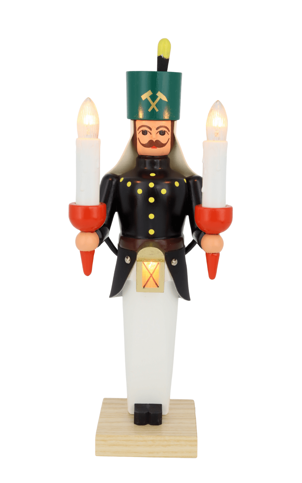 Bergmann aus Holz, 26 cm, bunt, elektrisch beleuchtet von SEIFFEN.COM