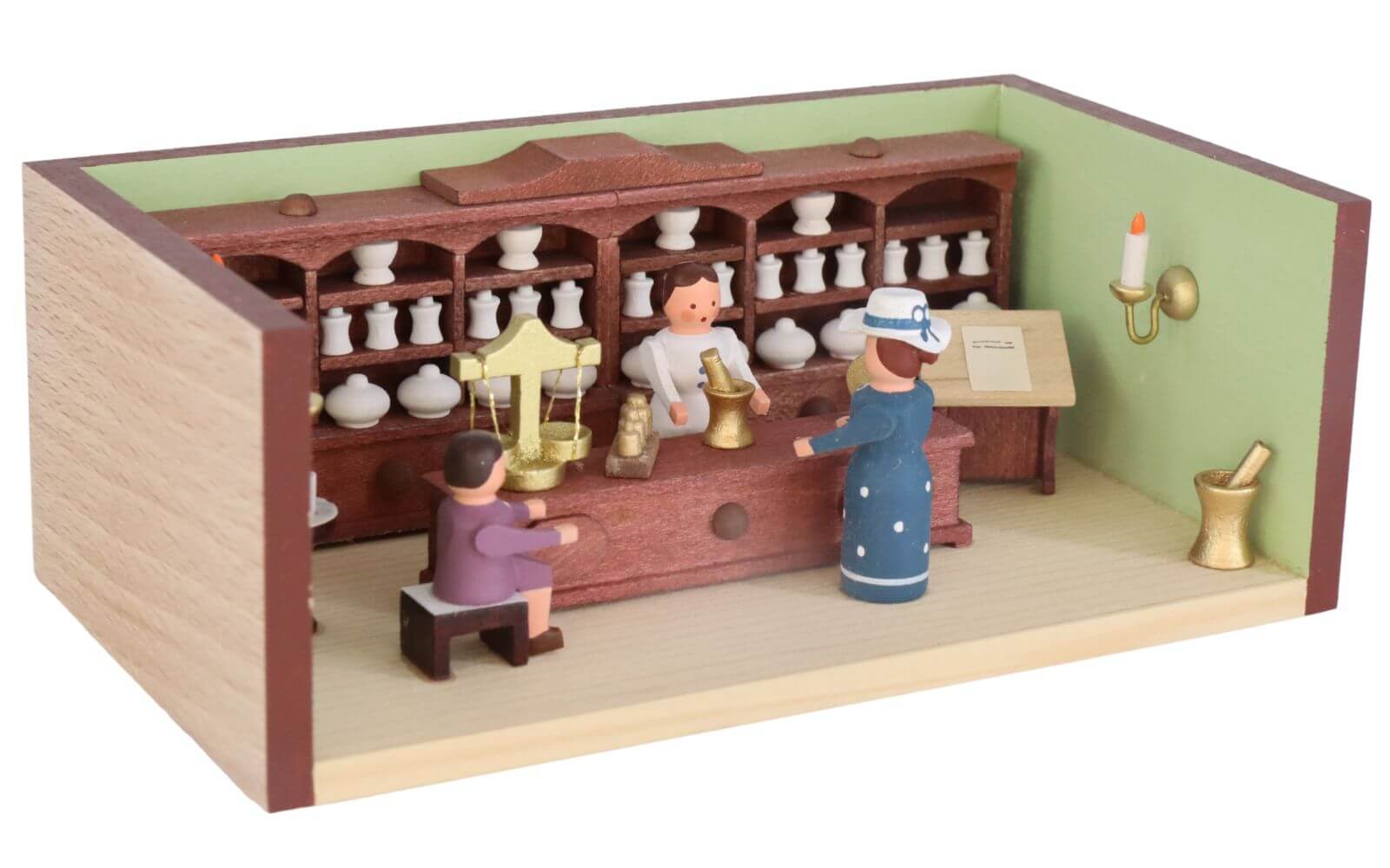 Miniaturstübchen Apotheke mit Apothekerin von Gunter Flath_2