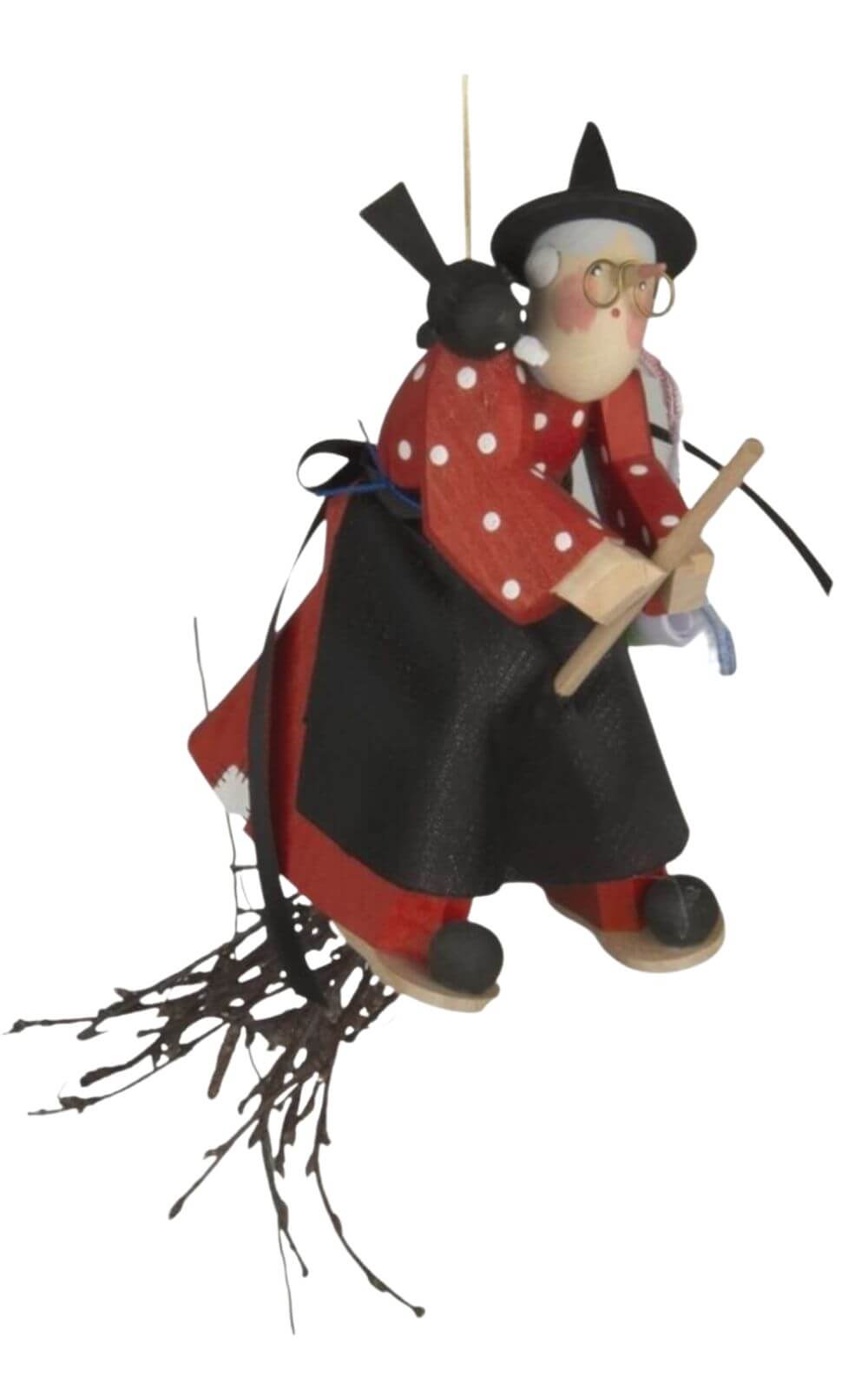 Holzschnitzerei Hexe, 22 cm, farbig von Bettina Franke