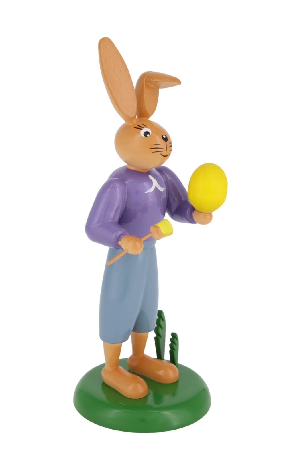 Osterhase mit Pinsel und Ei, 12 cm von Holzkunst Gahlenz_1