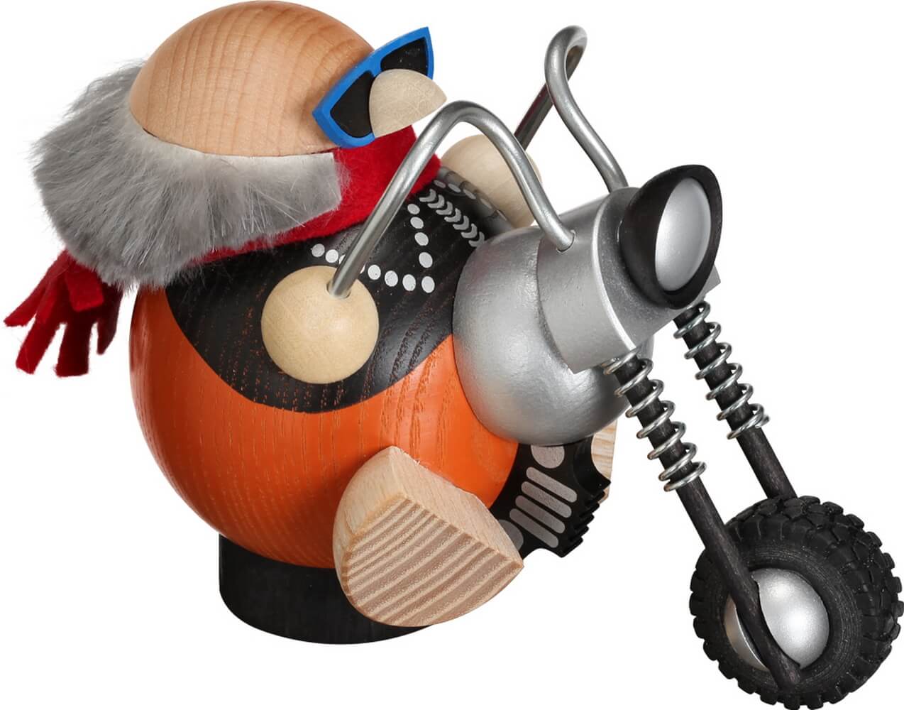 Räuchermännchen - Kugelräuchermännchen Hobbybiker, 10 cm von Seiffener Volkskunst eG