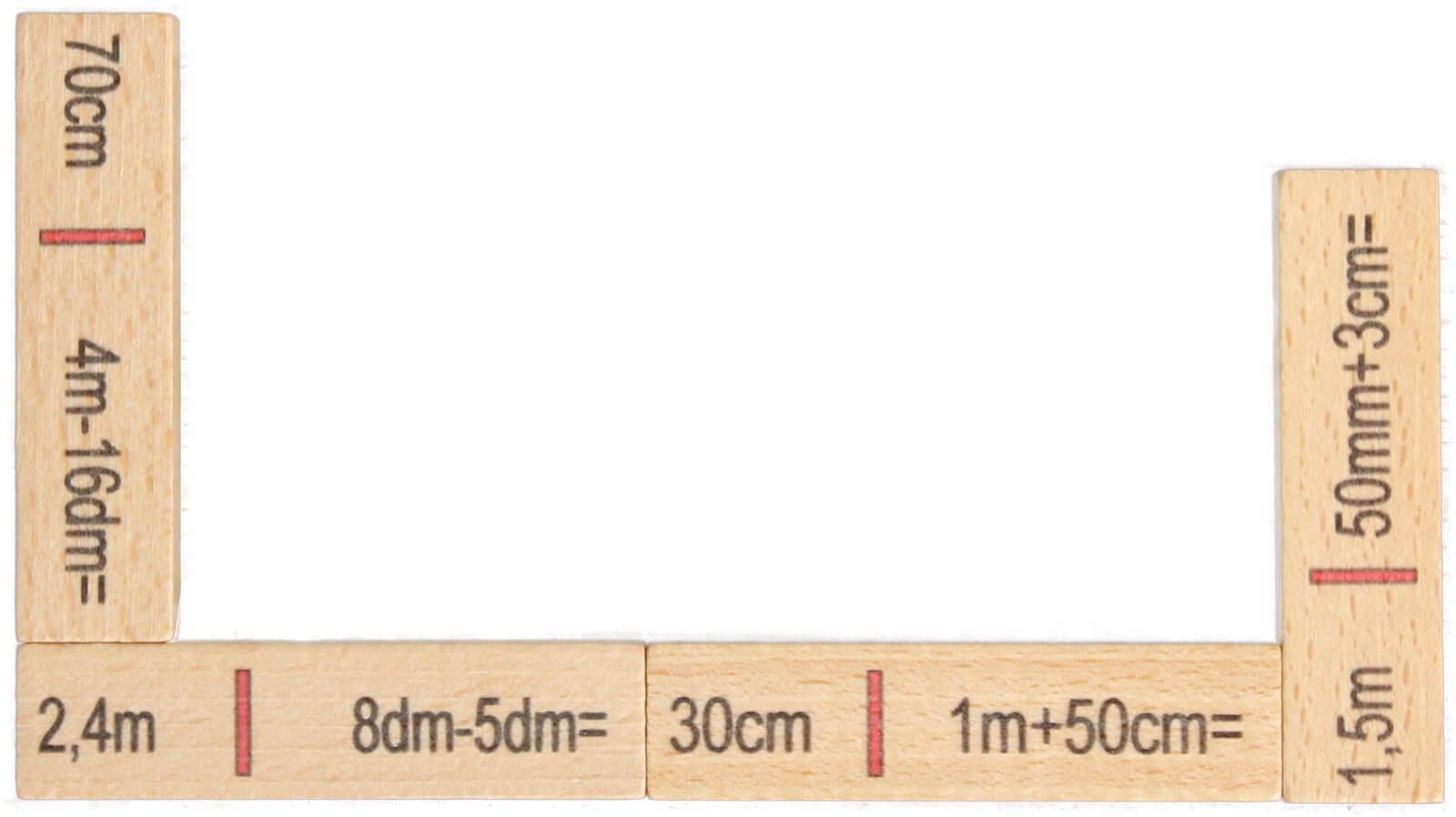Rechendomino Länge, aus Holz, 40 Teile von Ebert GmbH