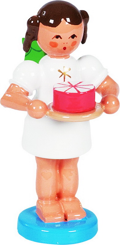 Weihnachtsengel & Bäckerengel mit Sahnetorte, 6 cm, Richard Glässer GmbH Seiffen/ Erzgebirge