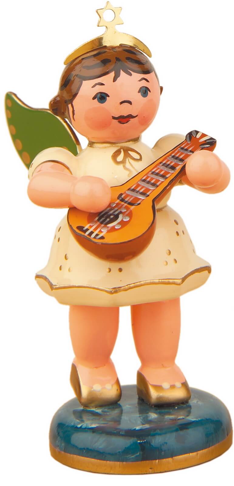 Miniatur Weihnachtsengel mit Mandoline von Hubrig Volkskunst
