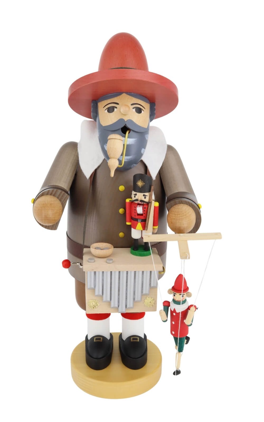 Räuchermännchen Puppenspieler mit Spielwerk, 36 cm von Richard Glässer_1