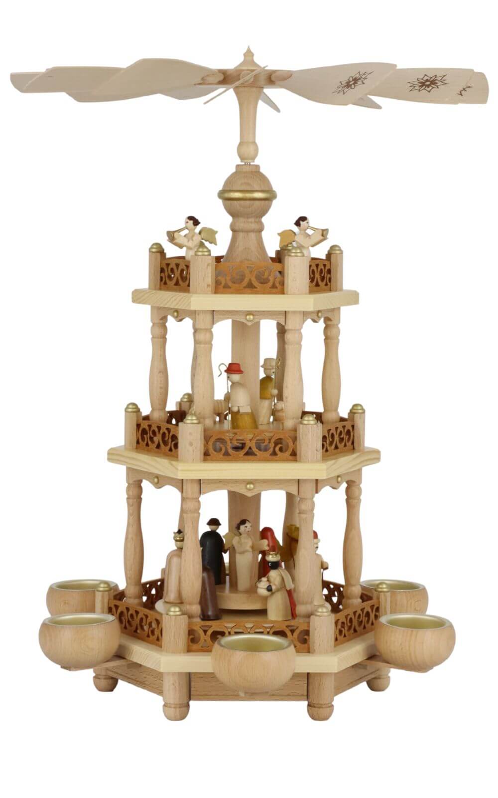 Weihnachtspyramide Christi Geburt, 3 – stöckig, 46 cm von Richard Glässer_1