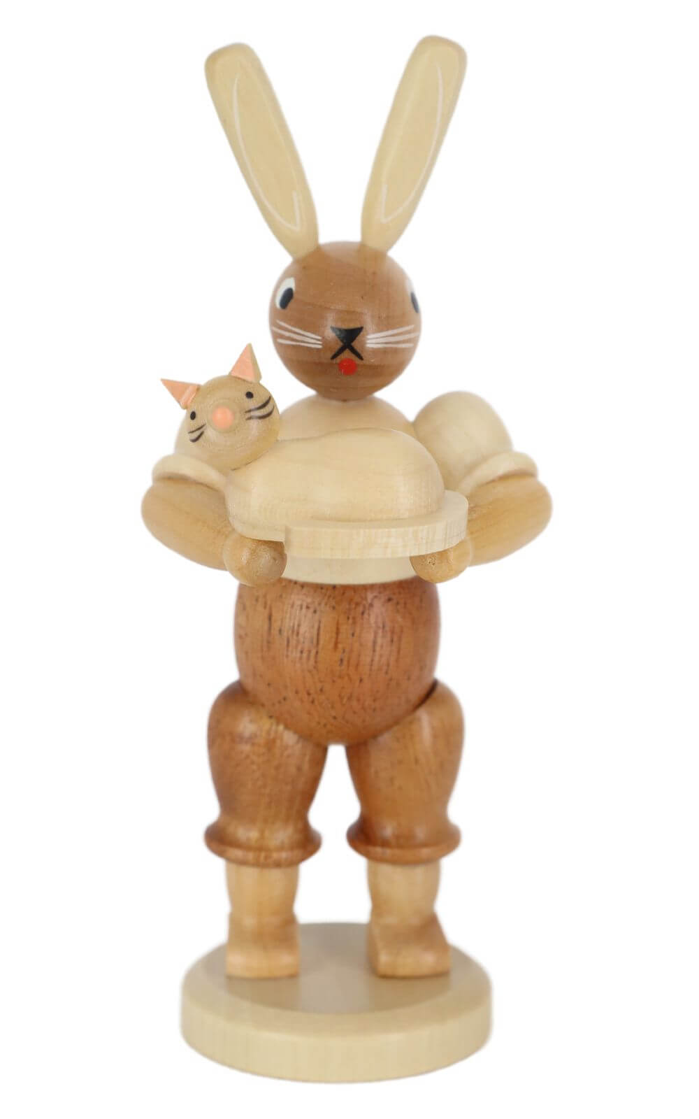 Osterhase mit Katze, 11 cm, natur von Müller Kleinkunst_1