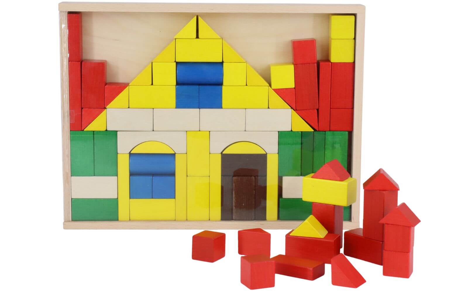 Baukasten Haus mit 83 Bausteinen, farbig von Ebert GmbH_2